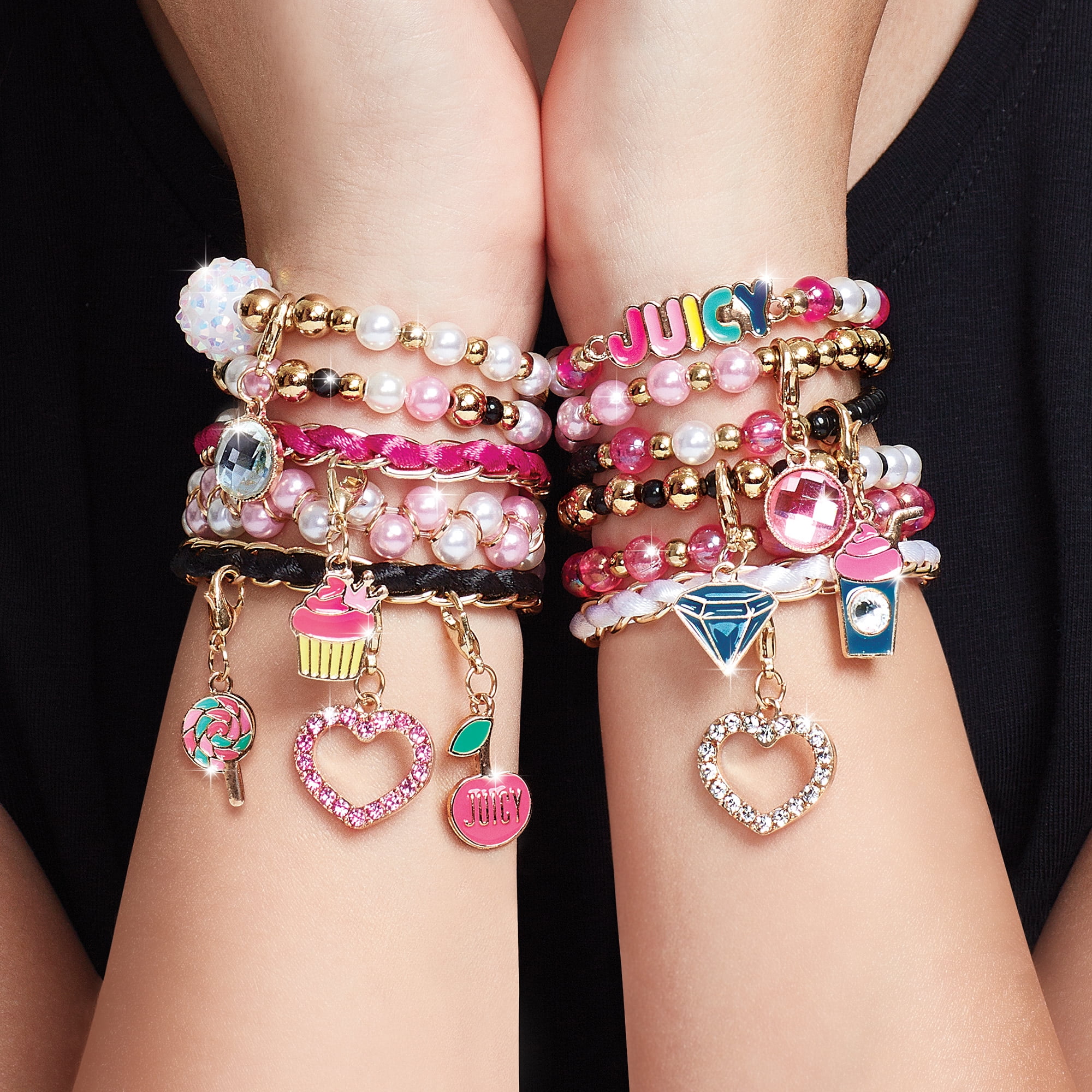 Juicy Couture Pink & Precious DIY Bracelets Kit - Create 10 Unique Charm  Bracelets, 464 Pieces,10 Juicy Charms, Kids Age 8+