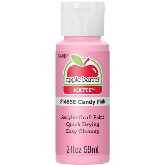 Apple Barrel Colors Matte Acrylic Craft Paint, 2 fl. oz., Candy Pink