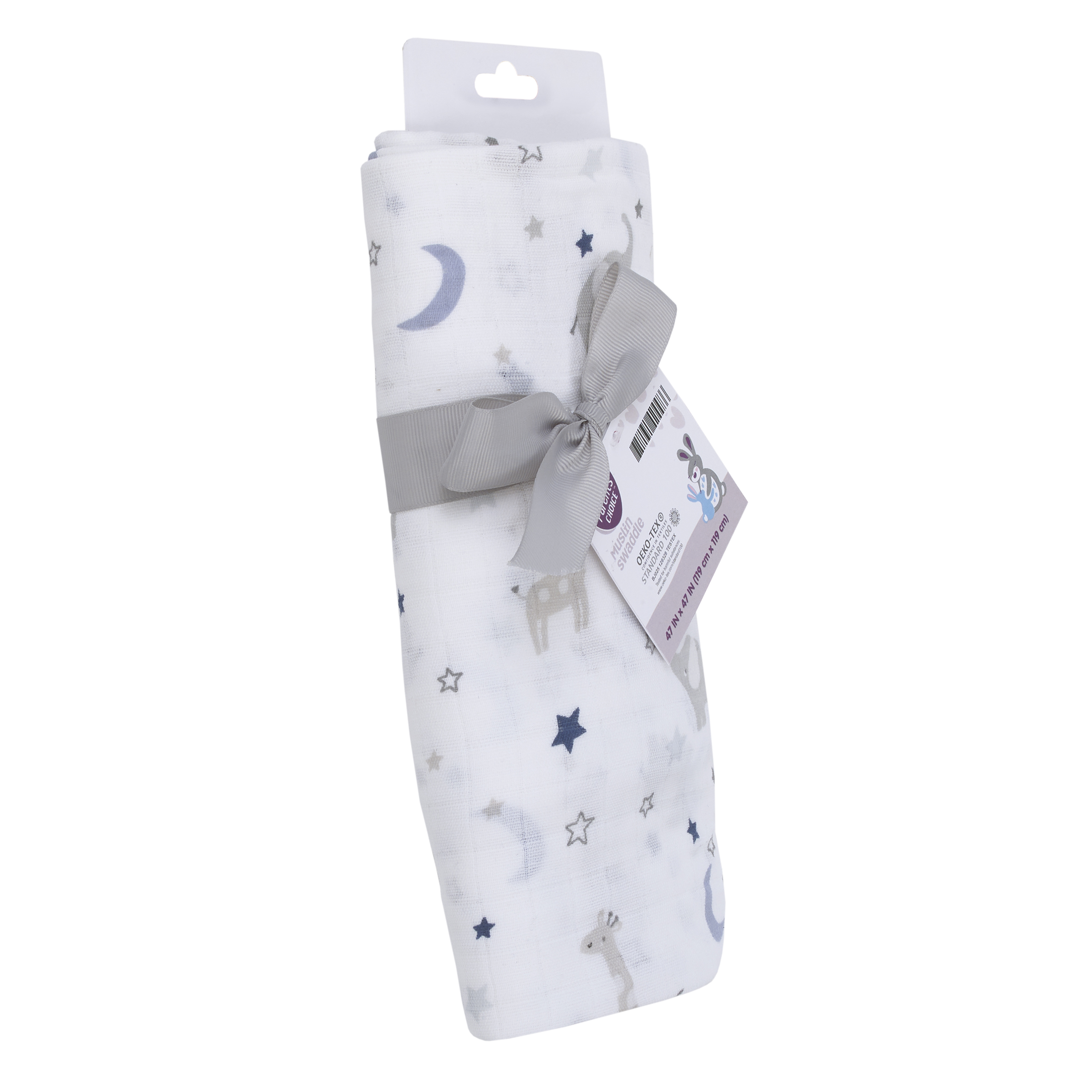 Parent's Choice Muslin Swaddle Elephant Stars photo 5