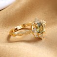 thumbnail image 5 of Anillo con escudo en forma de lágrima para mujer, varias piedras preciosas, forma de pera, 9 tamaños JAMW Sencillez, 5 of 5