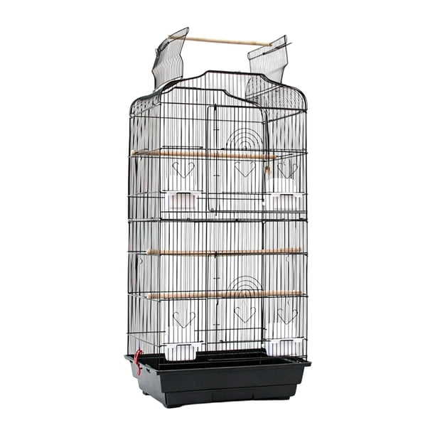 Jaula grande premium para loros con percha, ideal para pinzones, canarios y guacamayos. Sin estante