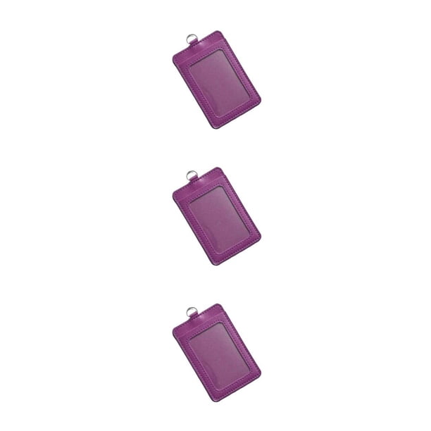 Inteprter 10 Uds. De portatarjetas de identificación, carcasa protectora informal, funda para tarjetas de autobús, Vertical/púrpura Type1 NO1