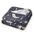 thumbnail image 2 of DouZhe Ultra-Soft Micro Fleece Lightweight Flannel Bed Blanket, Mystical Crescent Moon Print Cozy Warm Throw Blankets, 50"x40", 2 of 7