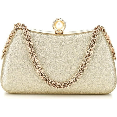 QIUYI Evening Clutch Bag for Women Glitter Shiny Dress Purse Wedding Bride Handbags Evening Clutches for Cocktail Party