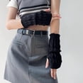 thumbnail image 2 of PIKADINGNIS Arm Warmers for Women Cute Y2k Girls Cotton Knitted Fingerless Kawaii Punk Japanese Anime Versatile Solid Short, 2 of 7