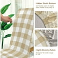 thumbnail image 4 of Khaki Buffalo Plaid Check Dining Chair Covers Set of 4 Spandex Stretch Chair Covers Decoration for Home Banquet Ceremony, 4 of 6