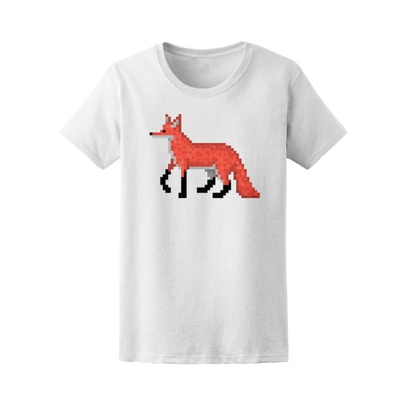 Cute 8 Bit Pixel Red Fox T-Shirt Women -Image by Shutterstock, Female Large