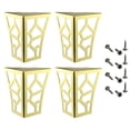 thumbnail image 3 of 4 patas de mesa de metal con patrón hueco, elevadores de muebles clásicos, patas de gabinete para Oro, 3 of 9