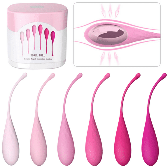 Kegel Balls, Premium Silicone   Steel, 6 Count