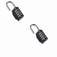 thumbnail image 2 of Weatherproof 4-Digit Padlock Combo, 2 Pack Resettable Combination Lock for Gym, School, Door, Garden Fence (Black), 2 of 5