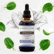 Secrets Of The Tribe Spinach Organic Dietary Supplement, Natural Herbal Tincture for Nutritional Support, Certified Organic Spinach Flakes (Spinacia oleracea) Dried Leaf, Alcohol-Free Extract, 4 oz
