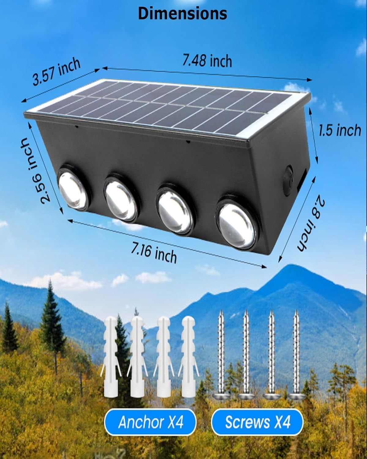 Soar Wall Lanterns Outdoor 8 Pack - Decorative LED Lights for Porch & Yard