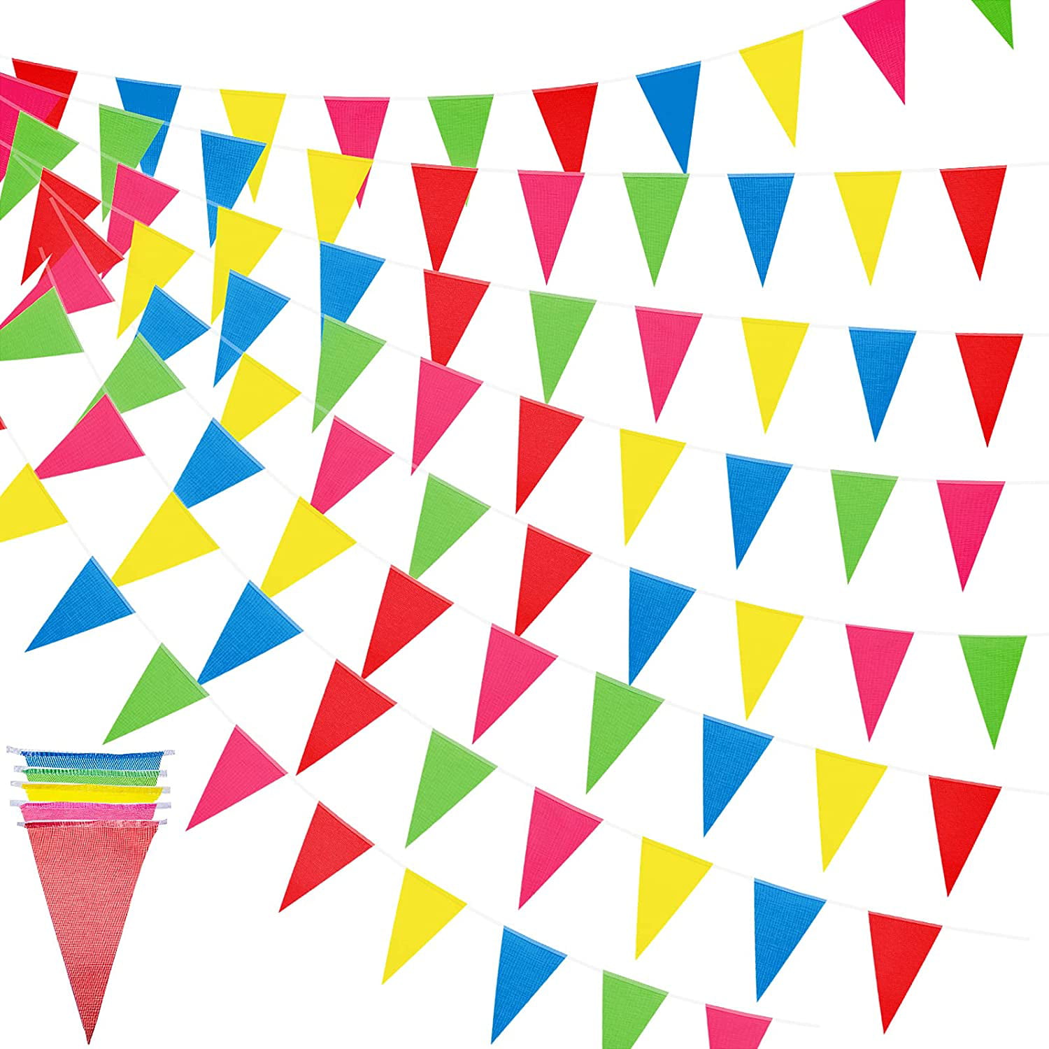 & Outdoor Birthday Supplies Multicoloure Bunting Banner Flag Pennant String 