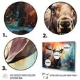 thumbnail image 3 of Designart "Colorful Moose Majestic composition I" Animals Floater Framed Wall Art Print, 3 of 7