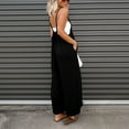 thumbnail image 6 of jsaierl Womens Rompers and Jumpers, Women's Casual Sleeveless Loose Straps Solid High Waist Wide Leg Jumpsuit Rompers With Pocket, 6 of 9