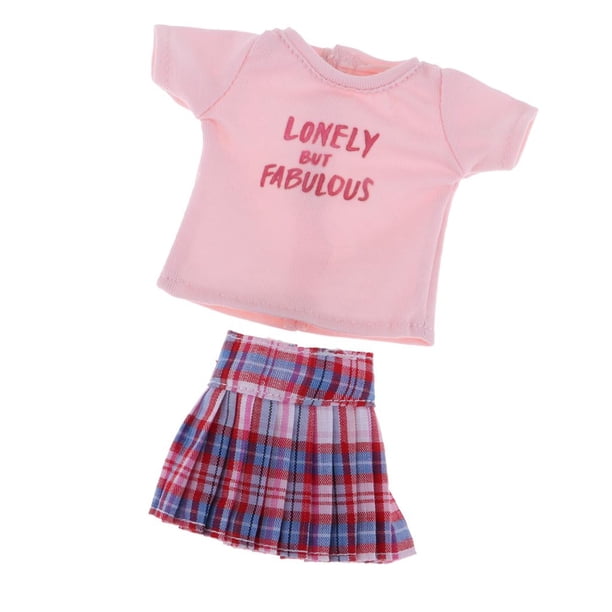 Traje de falda de la camisa de la muñeca Elegante De De Plisada Pulgadas Doll Casual Magideal Traje de falda de la camisa de la muñeca
