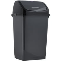 Superio Large Kitchen Trash Can 13 Gallon Grey Swing Top Trash Can with Lid, 52 Qt