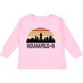 thumbnail image 3 of Inktastic Indianapolis Indiana Skyline Retro Boys or Girls Long Sleeve Toddler T-Shirt, 3 of 5