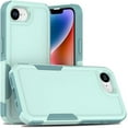 thumbnail image 6 of KOMI for iPhone 16e Case with HD Screen Protector, 10 FT Military Grade Drop Protection, Anti-Slip Phone Case, Mint Green (PC) + Mint Green (TPU), 6 of 8
