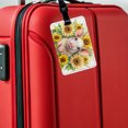 thumbnail image 5 of Pig In Sunflowers Watercolor Design Faux Leather Travel Luggage Tag, 5 of 7