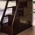 thumbnail image 3 of FOA Ollenta 2pc Espresso Wood 4-Drawer Twin over Full Bunk Bed with Trundle Set, 3 of 4