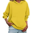 thumbnail image 2 of Women's Oversized Fleece Hoodie, Drop Shoulder Long Sleeve Pullover Sweatshirt with Kangaroo Pocket, Warm Fall Winter Casual Streetwear Loungewear for Everyday Comfort Yellow L, 2 of 6