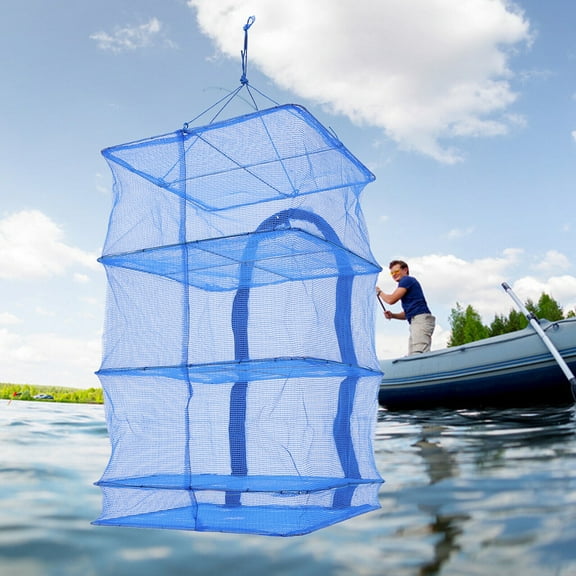 TOOL1SHOoo Foldable Air Drying Net Four Layer Square Fish and Vegetable Net Drying