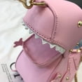 thumbnail image 4 of Bolsos de hombro, bolso cruzado de PU con forma de estegosaurio para niña Mujeres rosa, 4 of 5