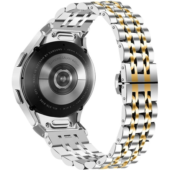 KOMI Replacement Metal Strap Bands for Samsung Galaxy Watch 6 Classic 43mm 47mm/Watch Pro 5 45mm/Watch 4 Classic 42mm 46mm Stainless Steel Business Watch Band for Galaxy Watch 6/5/4 44mm 40mm men