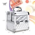 thumbnail image 3 of Ver Beauty Acrylic Makeup Case with Mirror, Dual Tray - Locking Cosmetic Organizer (Silver), 3 of 7