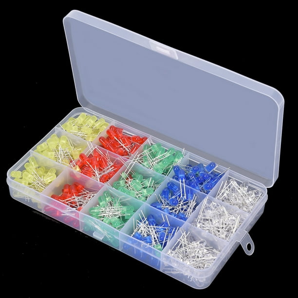 LED 5 mm rotondi latte diffusi tutti i colori incl. resistenze diodi