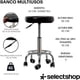 thumbnail image 4 of Banco Multifuncional Taburete Giratorio Aciento De Espuma Suave con Ruedas Redondo Banco De Trabajo Silla Giratoria con Reposapiés De Altura Ajustable para Oficina Salón SPA Tatuajes, 4 of 5