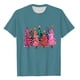 thumbnail image 4 of Fiudx Camisas de Mujer Mujer Verano Ocio Moda Estampado de Flores Cuello Redondo Manga Corta Top/Camisa, 4 of 4