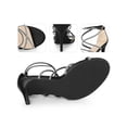 thumbnail image 2 of BLISSFUL STEP Rhiness Strappy Open Toe Stiletto Heel Ankle Strap Sandals for Women Black 11, 2 of 6