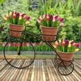 thumbnail image 3 of GGI INTERNATIONAL Tricycle Plant Stand - Flower Pot Cart Holder - Parisian Style (Bronze), 3 of 5