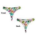 thumbnail image 3 of Balery Watercolor Flowers Tangas de Algodón para Mujer con Estampado – Ropa Interior Sexy, Transpirable, G-string-Medium, 3 of 6