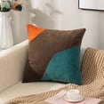 thumbnail image 3 of Funda de almohada para sofá, mueble cuadrado empalmado irregularmente de tres colores, 2 uds., 3 of 6