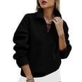 thumbnail image 2 of Enjoytime Half Zip Pullover Women Casual Solid Color Long Sleeve Sweatshirt Loose Fall Fashion 2025 Clothes, 2 of 5