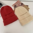 thumbnail image 6 of Eoperou Solid Color Ear Protection Eyes Exposed Women Hat Winter Outdoor Riding Integrated Scarf Beanie Hat Costume Accessories, 6 of 7