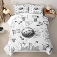 thumbnail image 2 of Castle Fairy Minimalism Basketball Quilt King,Sport Graffiti King Coverlet Set,Black White, 2 of 7