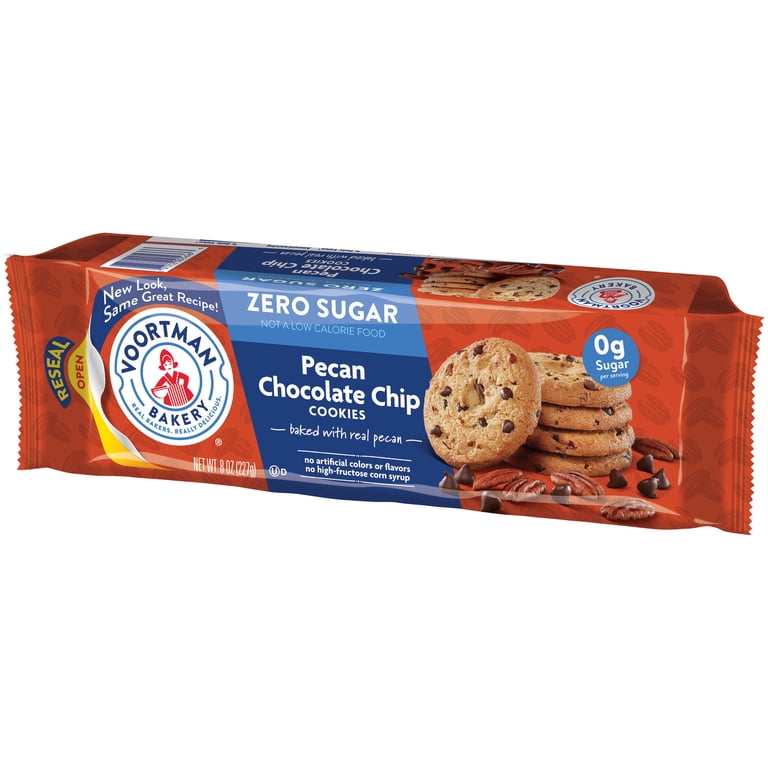 Voortman Bakery Zero Sugar Pecan Chocolate Chip Cookies, 8 oz