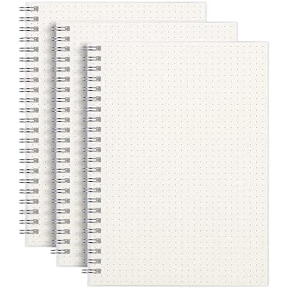 Cuadernos de puntos AHGXG en espiral - 3 pzas. - A5 - 100gsm - tapa transparente - 80 hojas - bullet journal