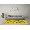thumbnail image 3 of Ahgly Company Machine Washable Indoor Round Abstract Yellow Modern Area Rugs, 6' Round, 3 of 4