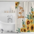 thumbnail image 3 of Sunflower Shower Curtain, Waterproof Shower Curtains for Bathroom, Summer Botanical Farmhouse Yellow Floral Rustic Washable Fabric Bathtub Curtain Set Bath Decor with 12 Hooks Stall 36"x72", 3 of 8