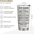 thumbnail image 2 of Gift for Grandpa Insulated Travel Mug - To My Grandpa 20oz Stainless Steel Tumbler with Lid - Best Grandpa Gifts from Grandchildren - Gifts for Grandpa Birthday, Christmas, Father''s Day, 2 of 6