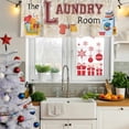 thumbnail image 6 of Laundry Room Valances for Windows, Decorative Rod Pocket Window Valance Curtains, Rustic Farmhouse Washing Machine Clothes Short Curtain Drapes for Kitchen/Living Room, 2 Panels, 54" W x 18" L, 6 of 8