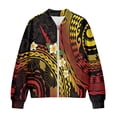 thumbnail image 4 of COEQINE Womens Cropped Bomber Jacket Full Zip Loose Fit Bomber Winter Coat Trendy Stand Collar Varsity Jackets Shackets Outerwear Dressy Fall Clothes, Small, Polynesian Tribal Plumeia, 4 of 7