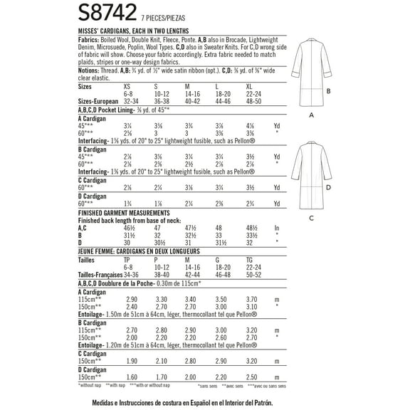 Misses' Cardigan-Xs-S-M-L-Xl