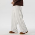 thumbnail image 1 of Ceisia Men's Wide-Leg Relaxed Sweatpants | Elastic Waist Side Layered Stripe Casual Pants (Multiple Solid Colors) Gifts, 1 of 9