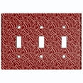 thumbnail image 2 of Metal Light Switch Wall Plate Outlet Cover (Coffee Espresso Mocha Bean Maroon Pattern - Triple Toggle), 2 of 2